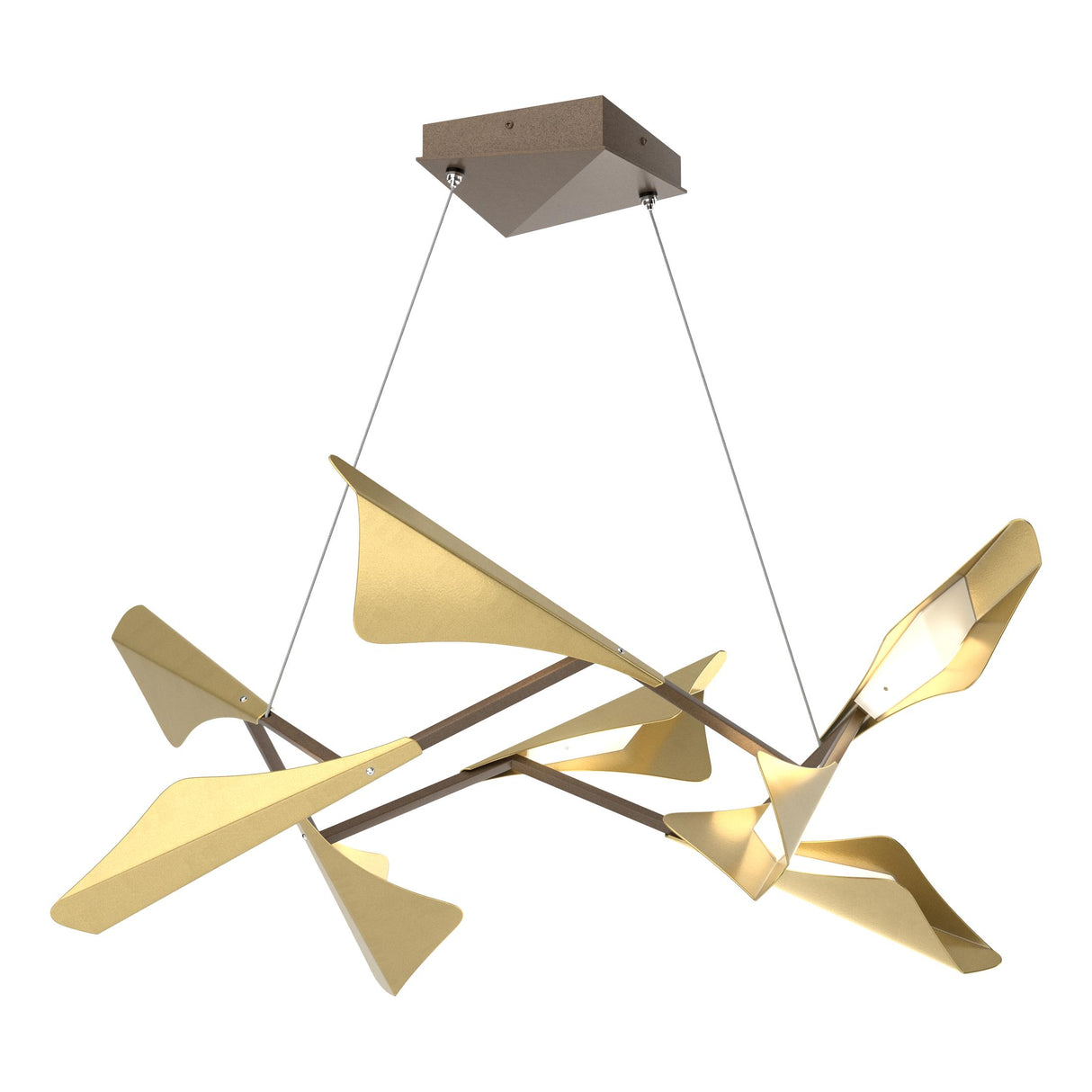 Hubbardton Forge 2020 Bronze Modern Brass Standard Plume 8-Light LED Pendant