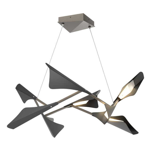 Hubbardton Forge 2020 Dark Smoke Black Standard Plume 8-Light LED Pendant