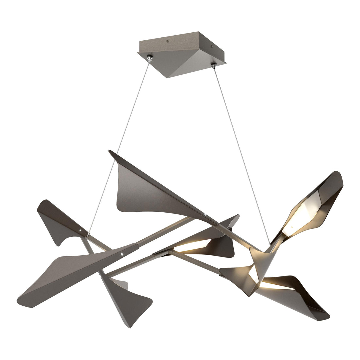Hubbardton Forge 2020 Dark Smoke Oil Rubbed Bronze Standard Plume 8-Light LED Pendant