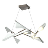 Hubbardton Forge 2020 Dark Smoke Vintage Platinum Standard Plume 8-Light LED Pendant