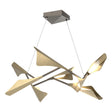 Hubbardton Forge 2020 Dark Smoke Soft Gold Standard Plume 8-Light LED Pendant