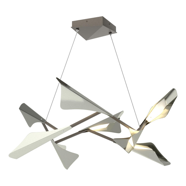 Hubbardton Forge 2020 Dark Smoke Sterling Standard Plume 8-Light LED Pendant