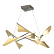 Hubbardton Forge 2020 Dark Smoke Modern Brass Standard Plume 8-Light LED Pendant