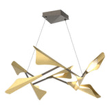 Hubbardton Forge 2020 Dark Smoke Modern Brass Standard Plume 8-Light LED Pendant