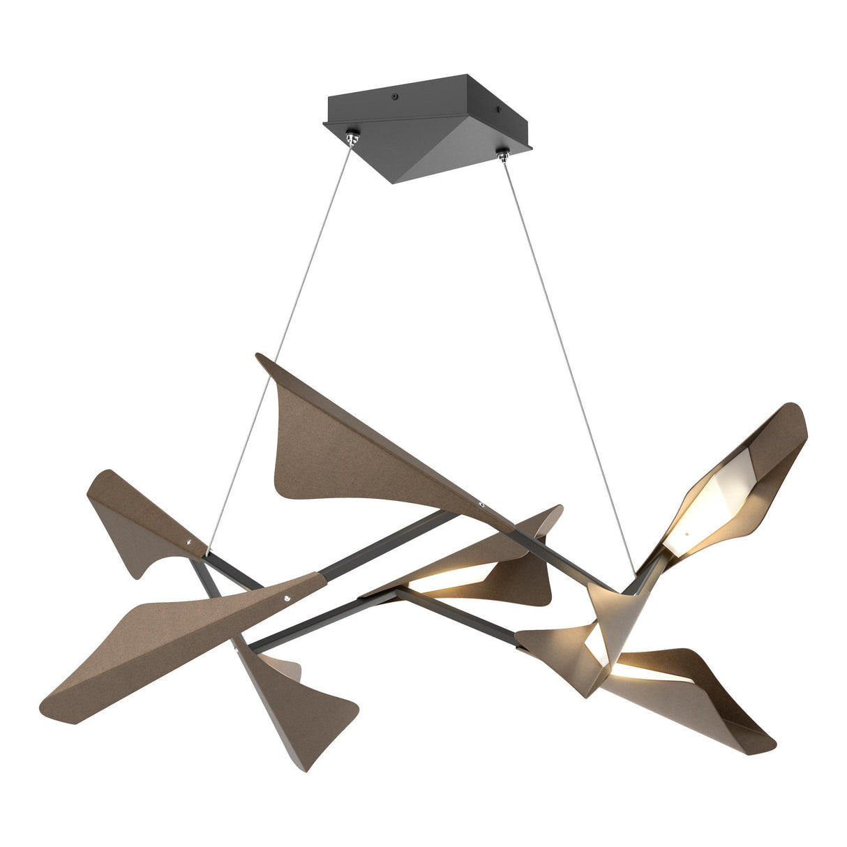 Hubbardton Forge 2020 Black Bronze Standard Plume 8-Light LED Pendant