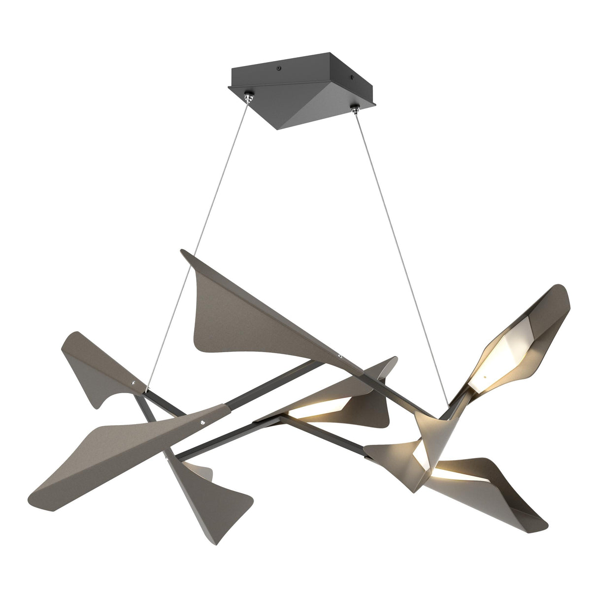 Hubbardton Forge 2020 Black Dark Smoke Standard Plume 8-Light LED Pendant