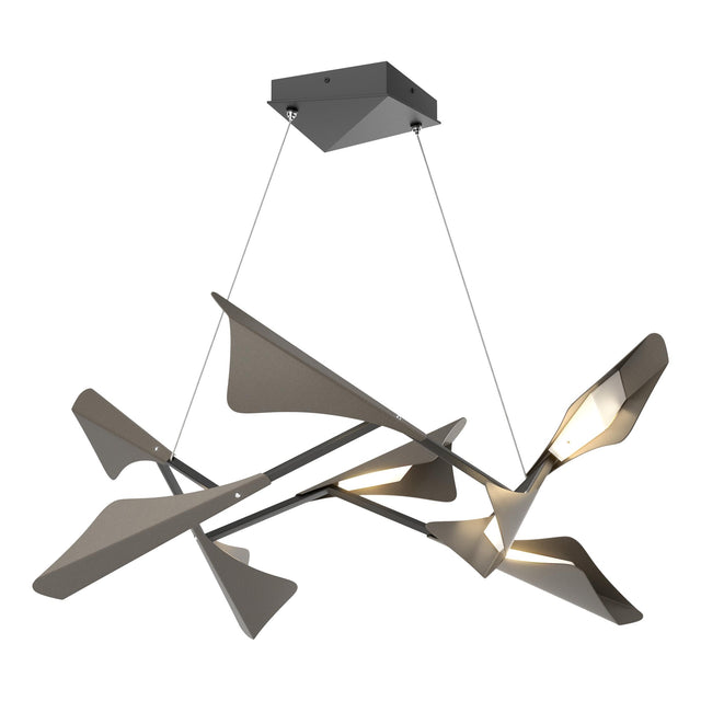 Hubbardton Forge 2020 Black Dark Smoke Standard Plume 8-Light LED Pendant