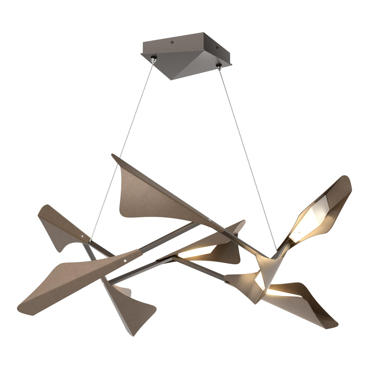 Hubbardton Forge 2020 Oil Rubbed Bronze Bronze Standard Plume 8-Light LED Pendant