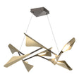 Hubbardton Forge 2020 Oil Rubbed Bronze Soft Gold Standard Plume 8-Light LED Pendant