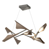 Hubbardton Forge 2020 Natural Iron Bronze Standard Plume 8-Light LED Pendant