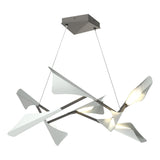 Hubbardton Forge 2020 Natural Iron Vintage Platinum Standard Plume 8-Light LED Pendant