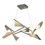 Hubbardton Forge 2020 Natural Iron Soft Gold Standard Plume 8-Light LED Pendant