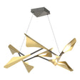 Hubbardton Forge 2020 Natural Iron Modern Brass Standard Plume 8-Light LED Pendant
