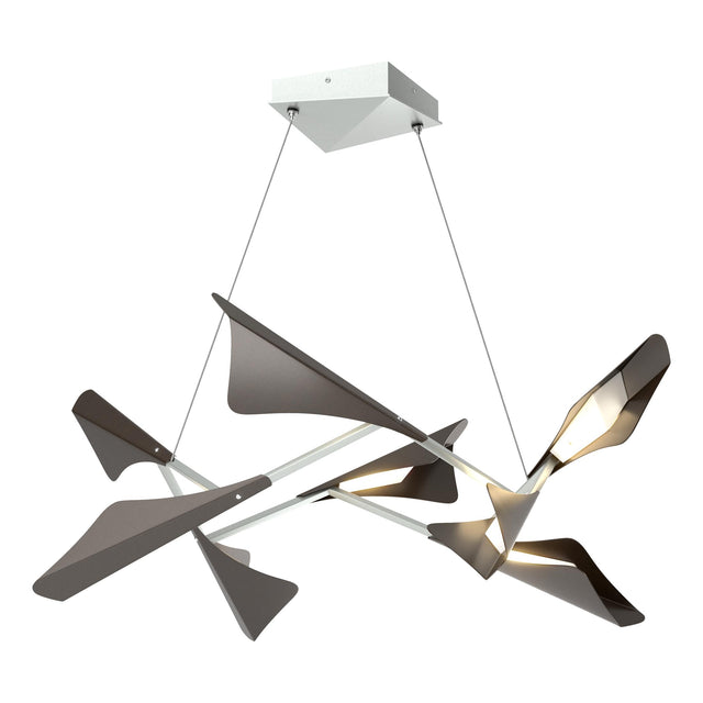 Hubbardton Forge 2020 Vintage Platinum Oil Rubbed Bronze Standard Plume 8-Light LED Pendant