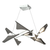 Hubbardton Forge 2020 Vintage Platinum Natural Iron Standard Plume 8-Light LED Pendant
