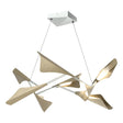 Hubbardton Forge 2020 Vintage Platinum Soft Gold Standard Plume 8-Light LED Pendant