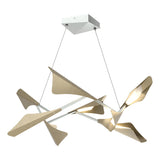 Hubbardton Forge 2020 Vintage Platinum Soft Gold Standard Plume 8-Light LED Pendant