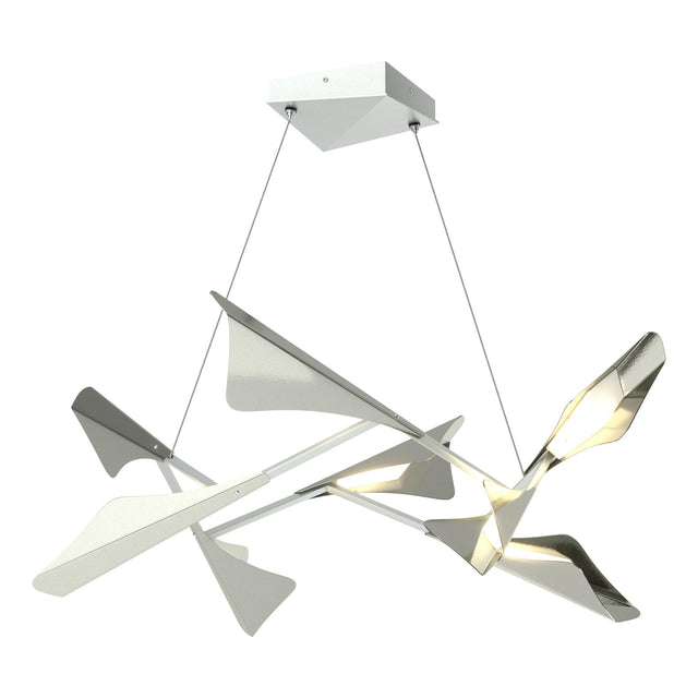 Hubbardton Forge 2020 Vintage Platinum Sterling Standard Plume 8-Light LED Pendant