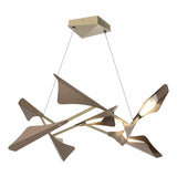 Hubbardton Forge 2020 Soft Gold Bronze Standard Plume 8-Light LED Pendant