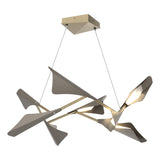 Hubbardton Forge 2020 Soft Gold Dark Smoke Standard Plume 8-Light LED Pendant