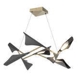 Hubbardton Forge 2020 Soft Gold Black Standard Plume 8-Light LED Pendant