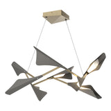 Hubbardton Forge 2020 Soft Gold Natural Iron Standard Plume 8-Light LED Pendant