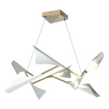 Hubbardton Forge 2020 Soft Gold Vintage Platinum Standard Plume 8-Light LED Pendant