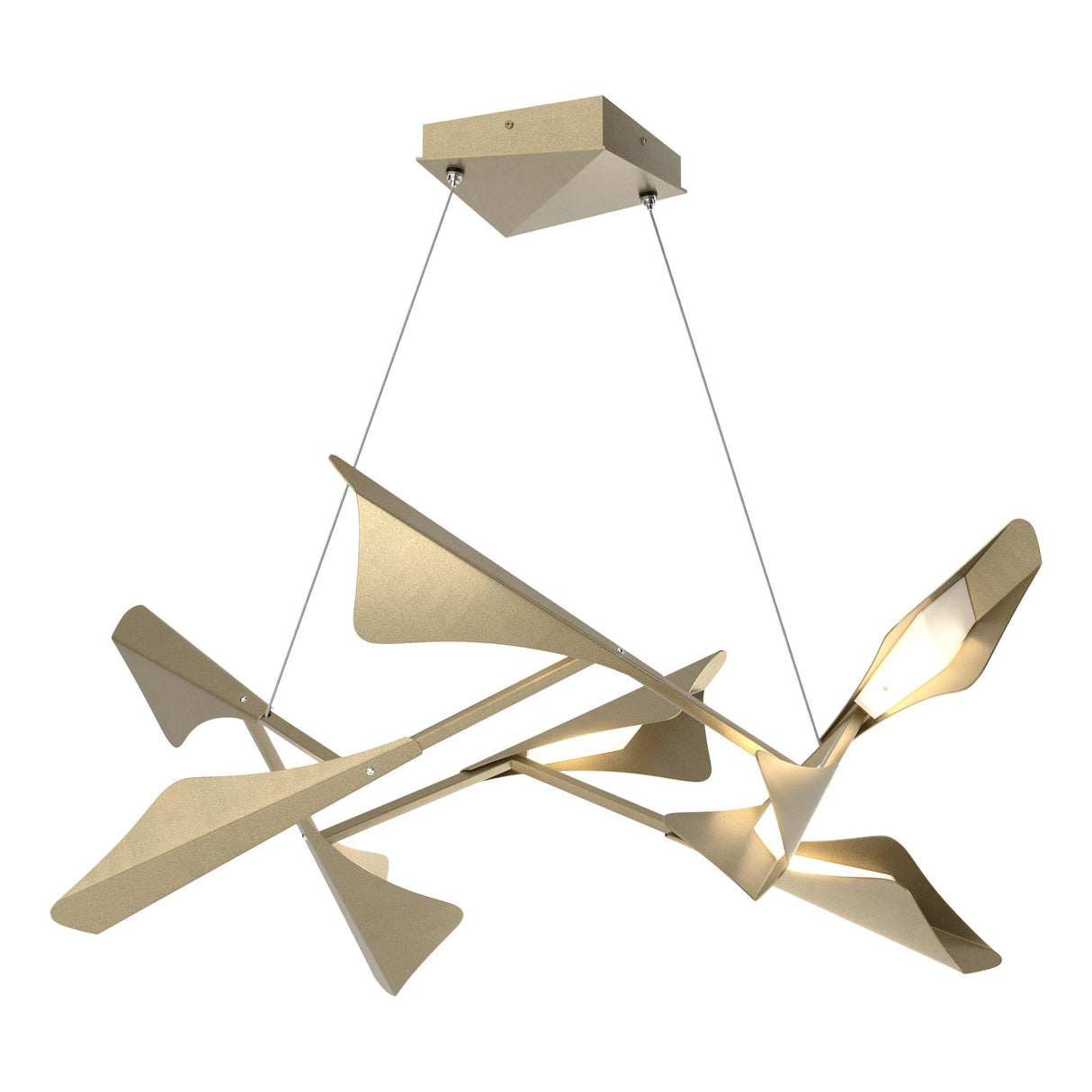 Hubbardton Forge 2020 Soft Gold Soft Gold Standard Plume 8-Light LED Pendant