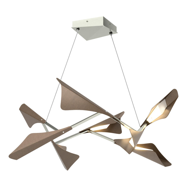 Hubbardton Forge 2020 Sterling Bronze Standard Plume 8-Light LED Pendant