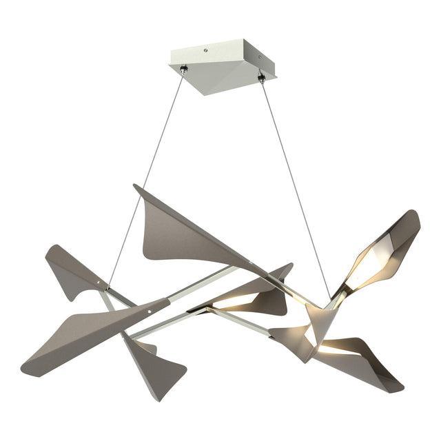 Hubbardton Forge 2020 Sterling Dark Smoke Standard Plume 8-Light LED Pendant