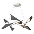 Hubbardton Forge 2020 Sterling Black Standard Plume 8-Light LED Pendant