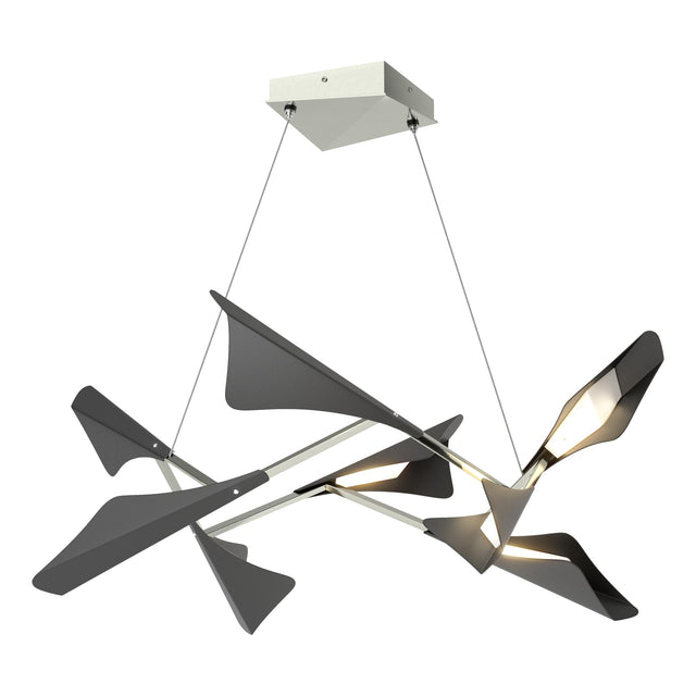 Hubbardton Forge 2020 Sterling Black Standard Plume 8-Light LED Pendant