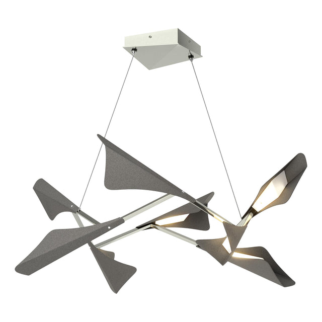Hubbardton Forge 2020 Sterling Natural Iron Standard Plume 8-Light LED Pendant