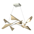 Hubbardton Forge 2020 Sterling Soft Gold Standard Plume 8-Light LED Pendant