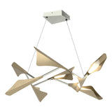 Hubbardton Forge 2020 Sterling Soft Gold Standard Plume 8-Light LED Pendant