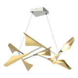 Hubbardton Forge 2020 Sterling Modern Brass Standard Plume 8-Light LED Pendant