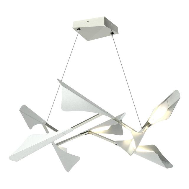Hubbardton Forge 2020 Sterling Vintage Platinum Standard Plume 8-Light LED Pendant