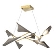 Hubbardton Forge 2020 Modern Brass Dark Smoke Standard Plume 8-Light LED Pendant