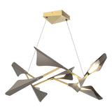Hubbardton Forge 2020 Modern Brass Dark Smoke Standard Plume 8-Light LED Pendant