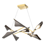 Hubbardton Forge 2020 Modern Brass Oil Rubbed Bronze Standard Plume 8-Light LED Pendant