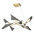 Hubbardton Forge 2020 Modern Brass Natural Iron Standard Plume 8-Light LED Pendant
