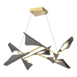 Hubbardton Forge 2020 Modern Brass Natural Iron Standard Plume 8-Light LED Pendant