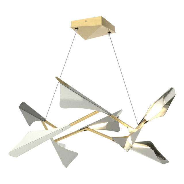 Hubbardton Forge 2020 Modern Brass Sterling Standard Plume 8-Light LED Pendant