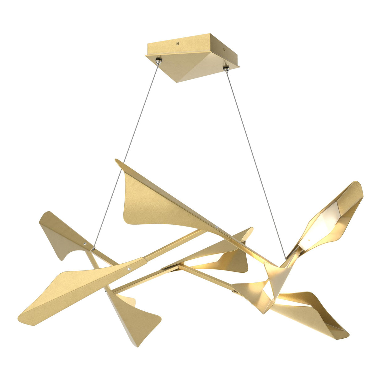 Hubbardton Forge 2020 Modern Brass Modern Brass Standard Plume 8-Light LED Pendant