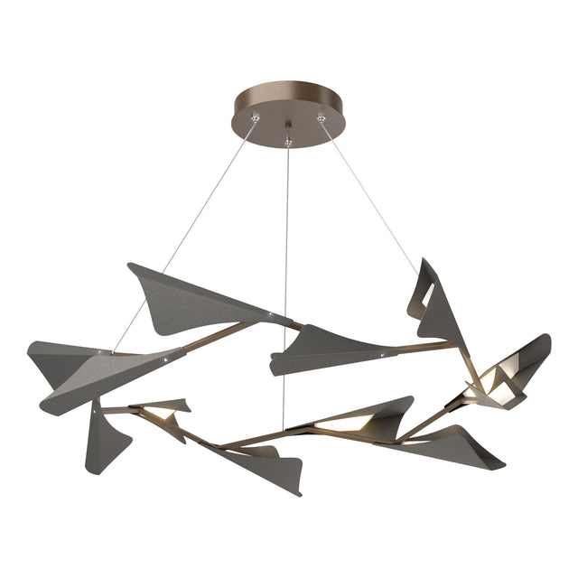 Hubbardton Forge 2020 Bronze Natural Iron Standard Plume 12-Light LED Pendant