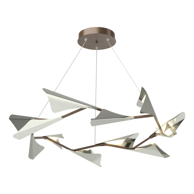 Hubbardton Forge 2020 Bronze Sterling Standard Plume 12-Light LED Pendant