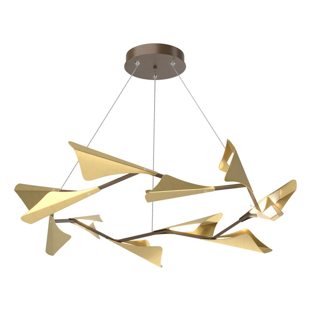 Hubbardton Forge 2020 Bronze Modern Brass Standard Plume 12-Light LED Pendant