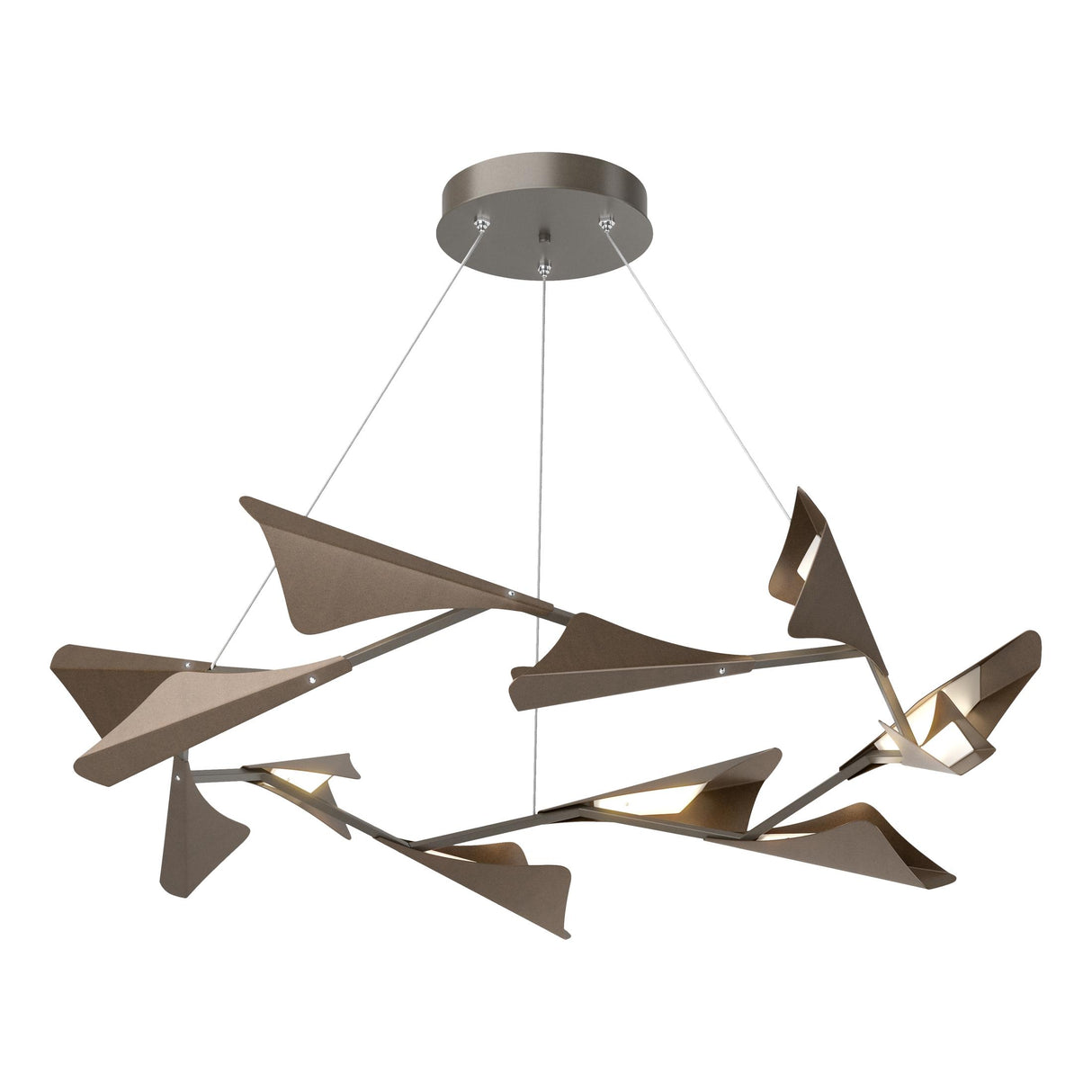 Hubbardton Forge 2020 Dark Smoke Bronze Standard Plume 12-Light LED Pendant