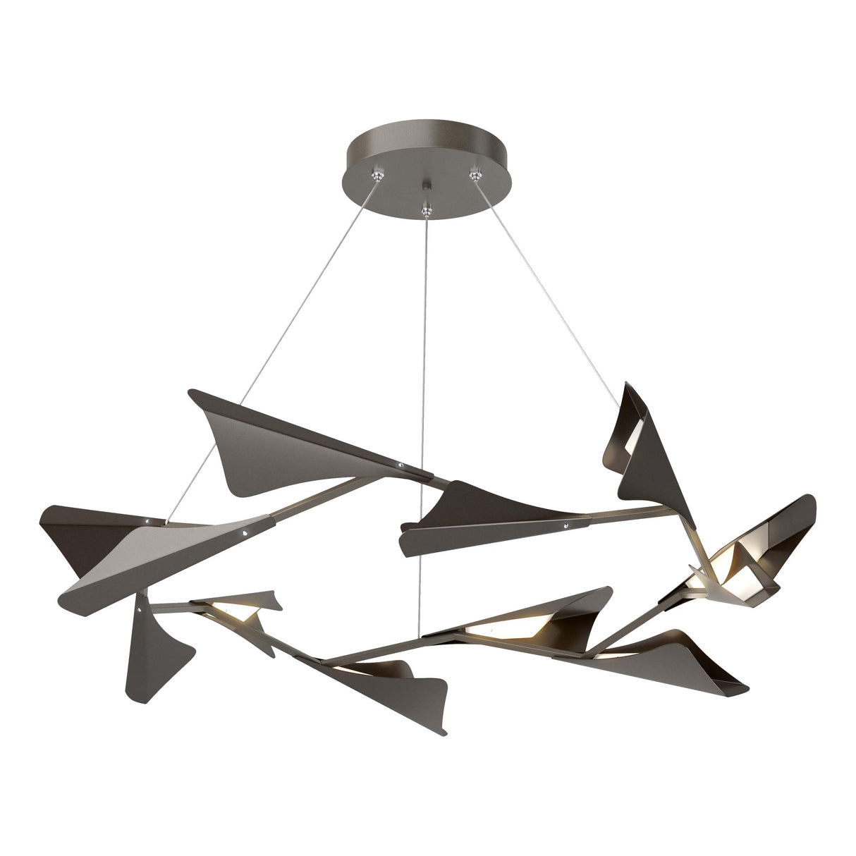 Hubbardton Forge 2020 Dark Smoke Oil Rubbed Bronze Standard Plume 12-Light LED Pendant