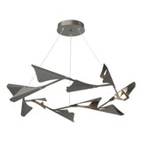 Hubbardton Forge 2020 Dark Smoke Natural Iron Standard Plume 12-Light LED Pendant